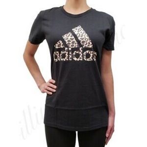 NWT Adidas Leopard Print Black T-Shirt